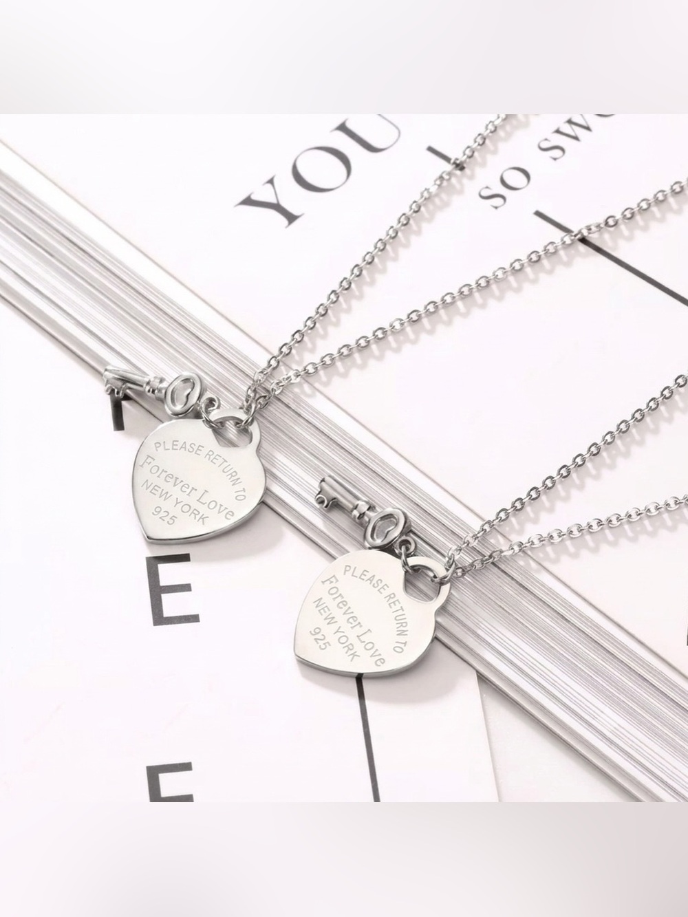One necklace for ever love Silver Heart Pendant Necklace 316L